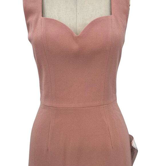 Dress the Population Elle Sweetheart Neck Sheath Midi Dress Blush Pink Small - Picture 4 of 16